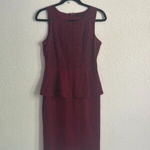 The Limited Burgundy Peplum Dress Size XS